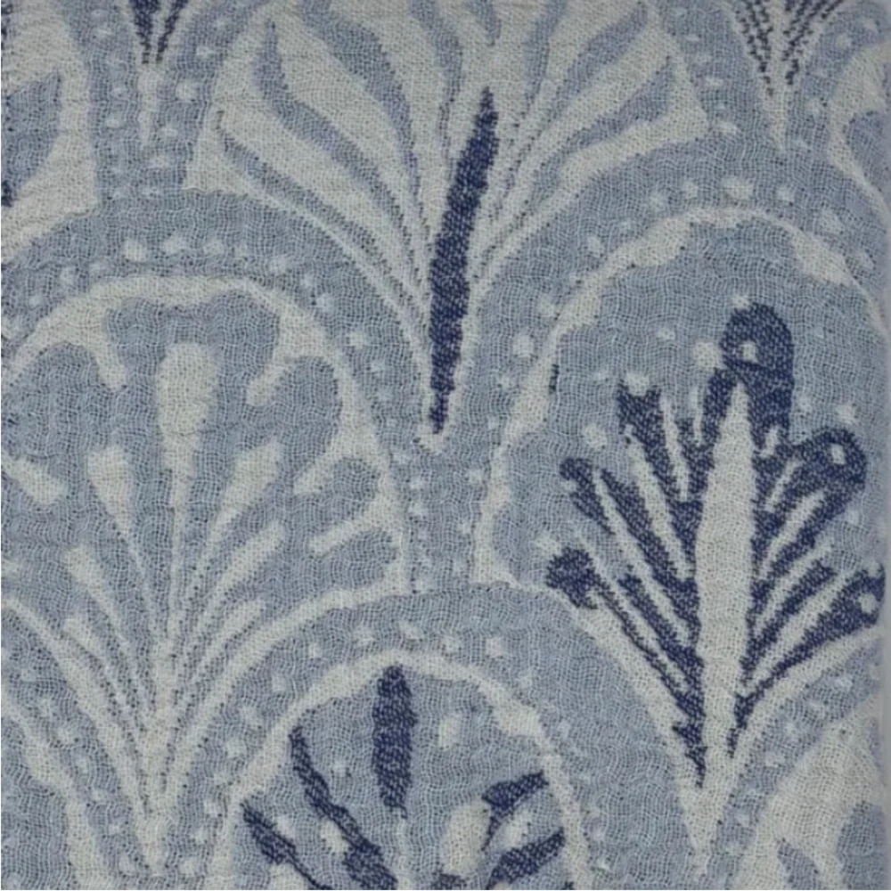 DECO SUCCULENTS in Blues Loom Weave Organic Cotton Set of 4  Curtains Tapestries